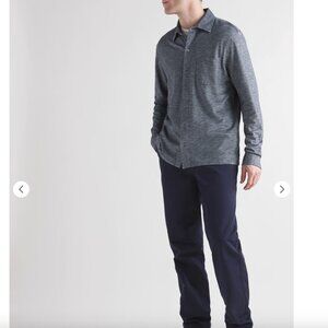 Mr. Porter Men's Melange Pique Long Sleeve Collared Button Down Shirt Size Small